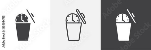 Time waste icons in Thin line black color. flat simple vector symbols illustration.