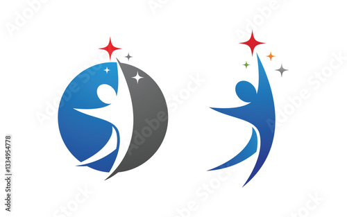 Healthy life trainer logo sign illustration vector design v.43