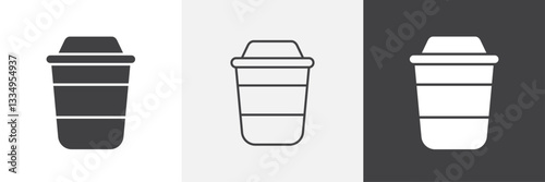 Togo Cup icons in Thin line black color. flat simple vector symbols illustration.