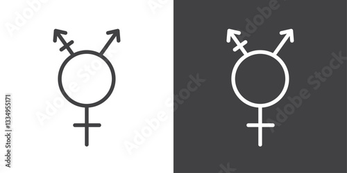 Transgender icons in Thin line black color. flat simple vector symbols illustration.