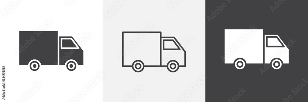 Van icons in Thin line black color. flat simple vector symbols illustration. Van icons in Thin line black color. flat simple vector symbols illustration.