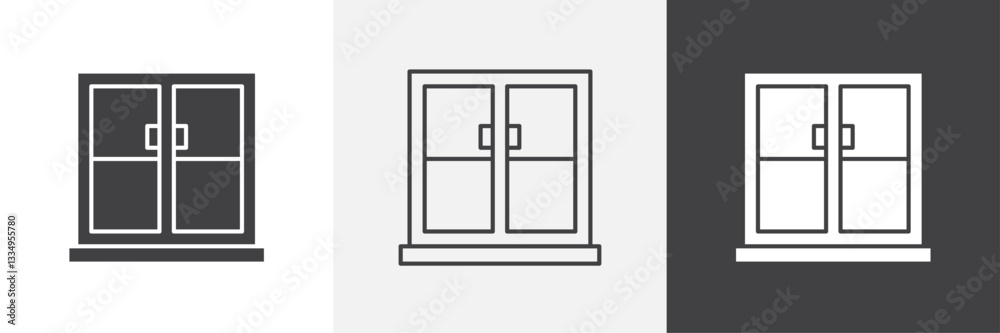 Window icons in Thin line black color. flat simple vector symbols illustration. Window icons in Thin line black color. flat simple vector symbols illustration.