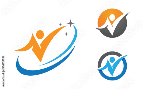 Healthy life trainer logo sign illustration vector design v.56