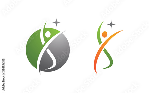 Healthy life trainer logo sign illustration vector design v.63