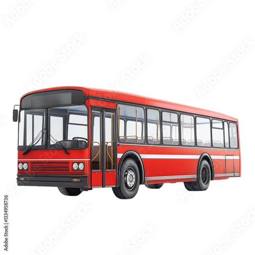 Red city bus public transport vehicle travel transportation urban commute,