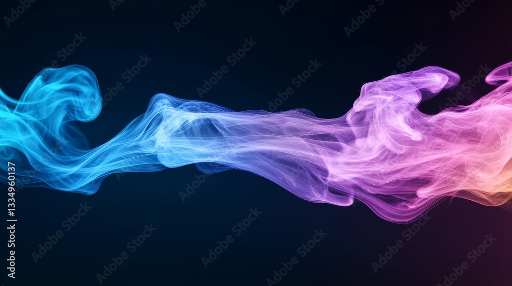 Fototapeta premium Abstract multicolored smoke patterns on a dark background