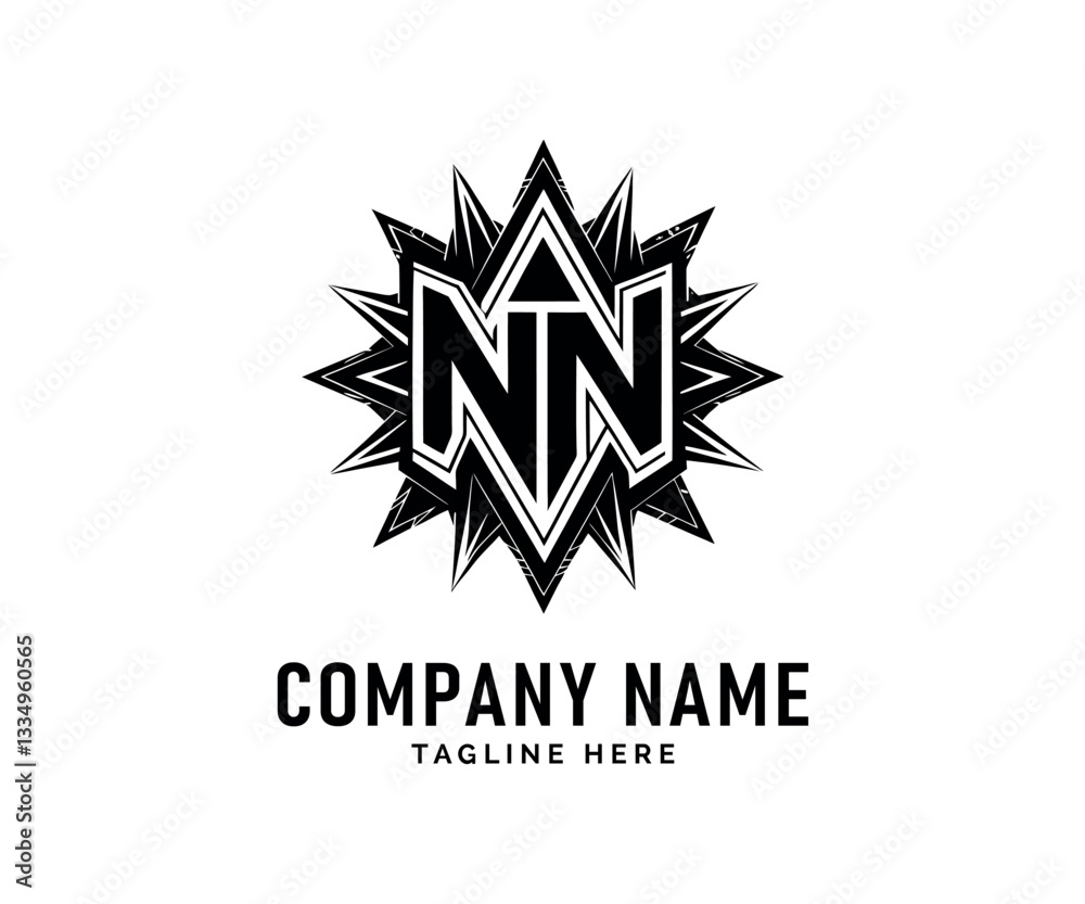 Obraz premium NN Monogram logo Design. NN logo Design Monogram, Starburst, Geometric, Emblem, Company Branding, Vector