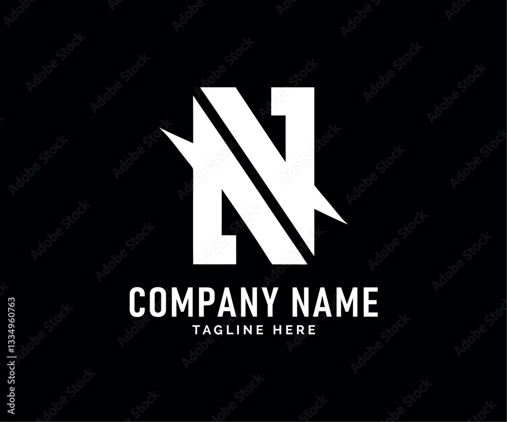Fototapeta premium NN Monogram logo Design. Modern Monogram logo Design White Letter NN, Sharp Edges, Bold, Minimalist, Vector