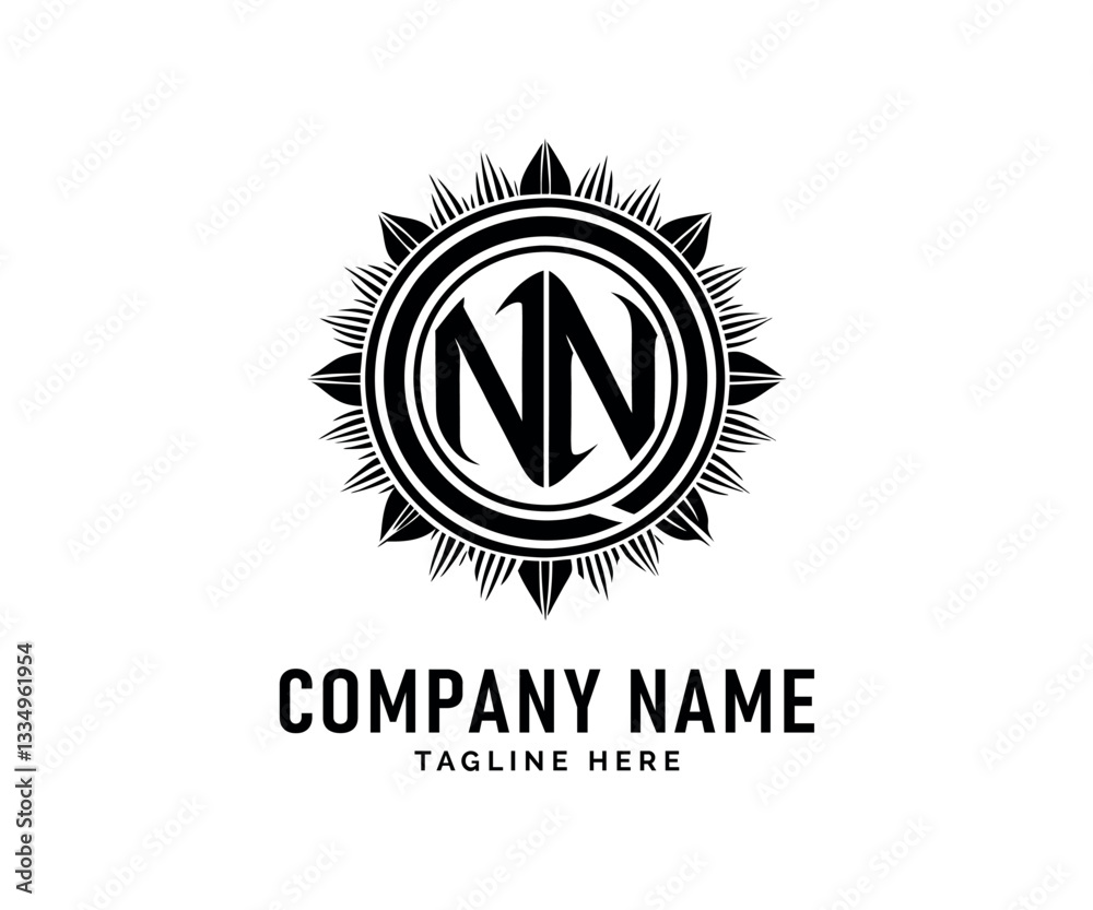 Fototapeta premium NN Monogram logo Design. NN Monogram logo Design Black, Circular, Sunburst, Elegant, Vector