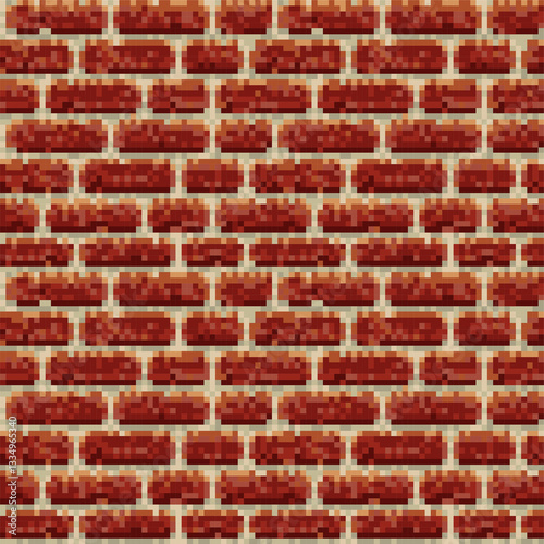 The seamless pixel background with bricks.
