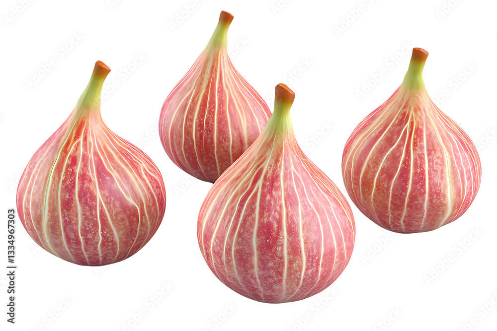 Obraz premium Four blue abstract shapes on a white background