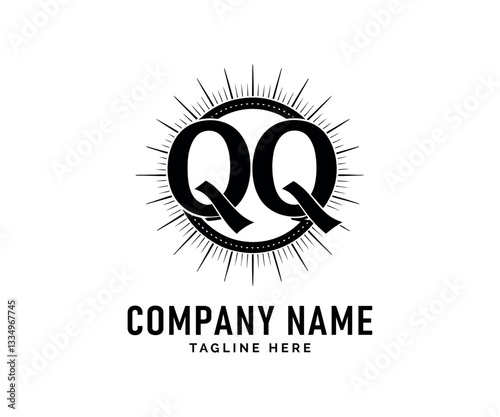 QQ Monogram logo Design. Elegant QQ Monogram logo Design, Company Branding, Sunburst, Modern, Vector