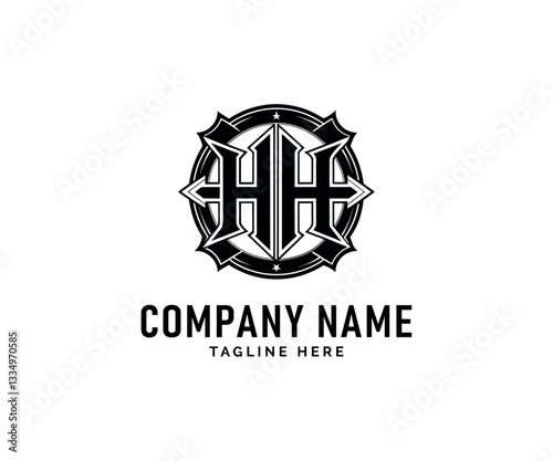 HH Monogram logo Design. Bold Monogram HH logo Design, Company Branding, Modern Style, Vector