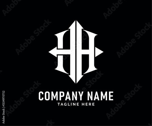 HH Monogram logo Design. Modern Monogram logo Design HH Interlocked Arrows Company Branding, Vector