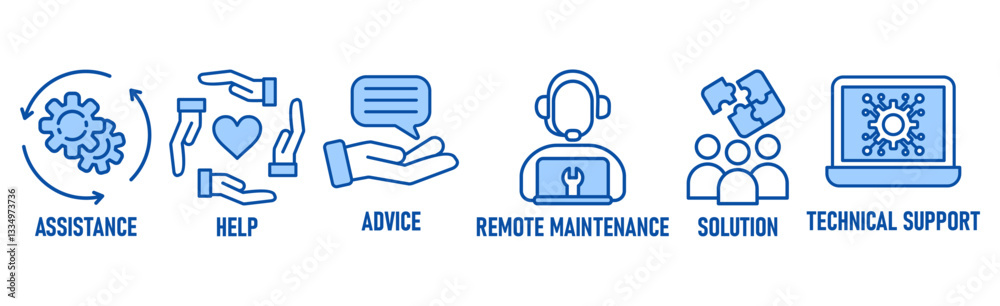 Banner of IT Expert, Information Technology Advice, Services or technical support - vector illustration concept with icon Banner of IT Expert, Information Technology Advice, Services or technical support - vector illustration concept with icon