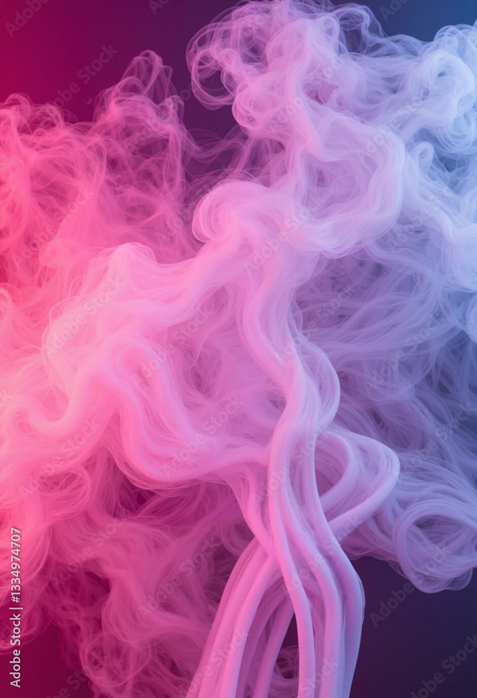 Fototapeta premium Ethereal steam swirling in vibrant hues, visual dynamism