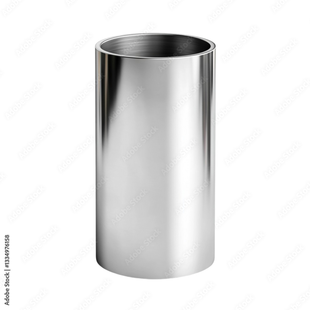 Shiny metallic cylinder container design element Shiny metallic cylinder container design element