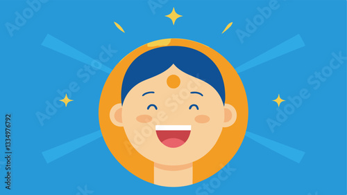 Radiant Skin Glow An illustration featuring a smiling face with a radiant glow highlighting the successful outcomes of a facial tightening treatment using nanotechnology.