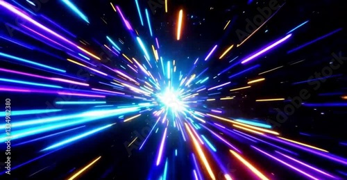 Frenetic Particle Light Streak Galaxy Loop