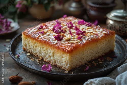 Wallpaper Mural Almond semolina cake with drizzle Torontodigital.ca