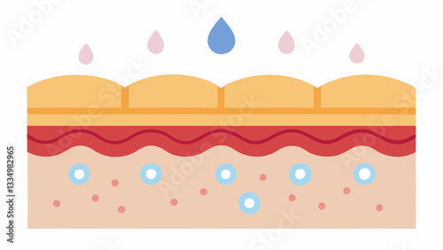 Protective Layers A closeup of skin layers with an illustration of a barrier created by exosomes at the top preventing pollutants from entering showcasing the products protective