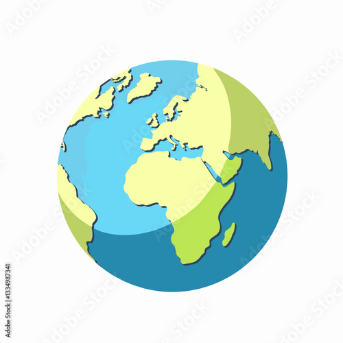 Colorful globe illustration on white background, global awareness