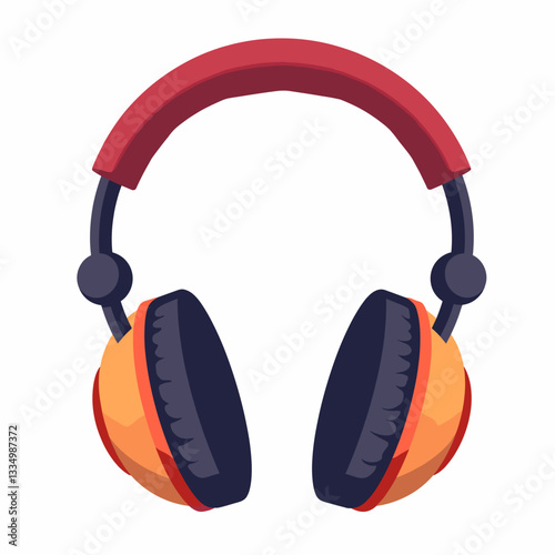 Colorful headphones design on white background, modern audio concept