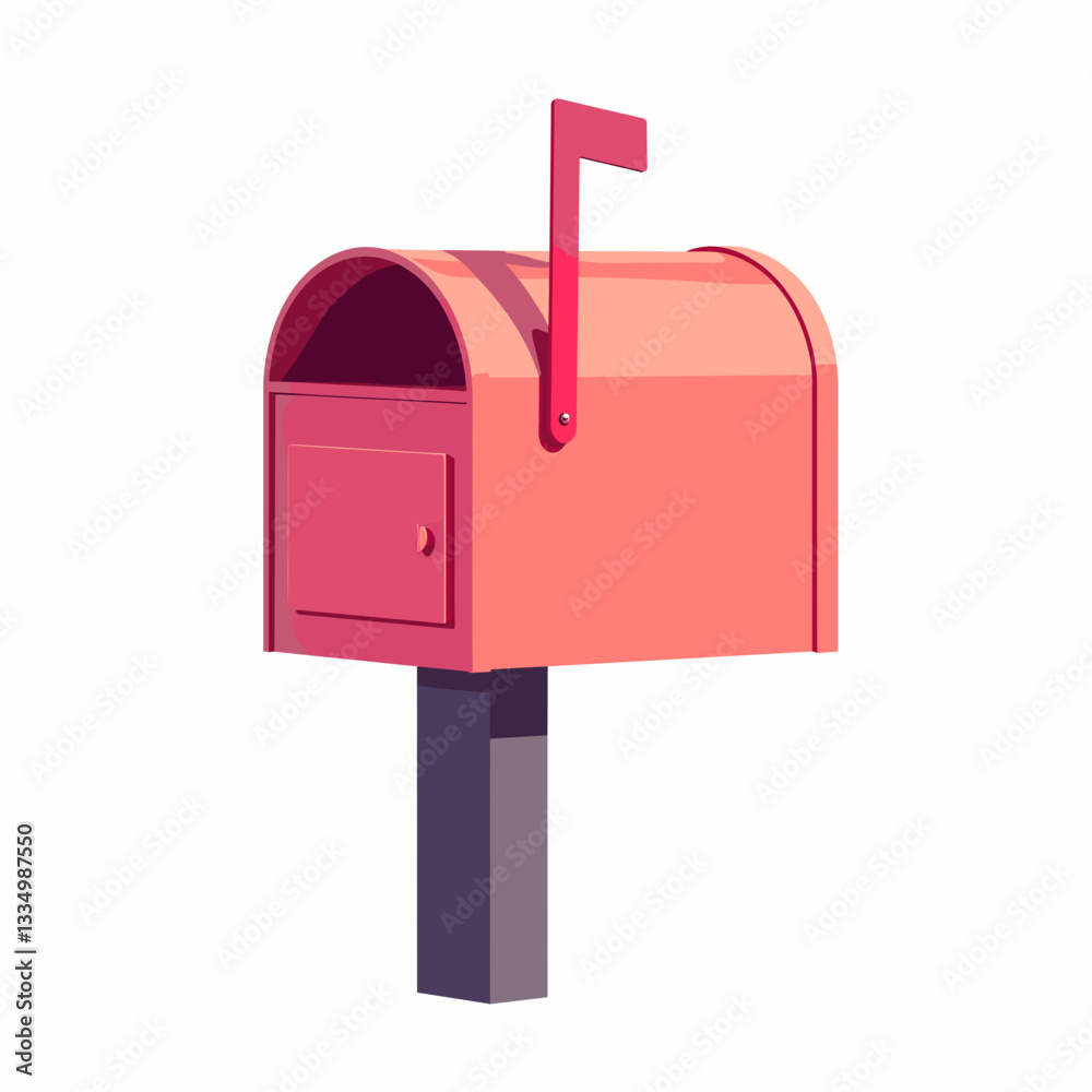 Vibrant mailbox design on white backdrop, symbol of communication Vibrant mailbox design on white backdrop, symbol of communication
