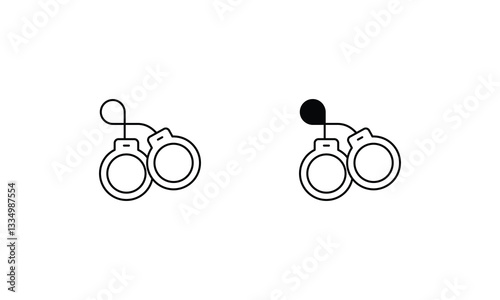 Handcuffs vector icons set stock illustration