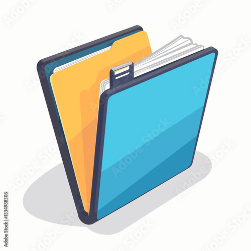 Colorful ring binder files on white background, organization concept