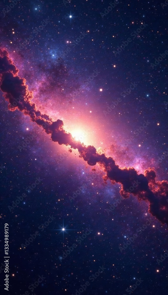 Fototapeta premium Astronomical portrait of a distant galaxy cluster, stars, astronomy, celestial
