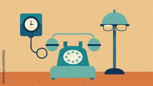 Phone on Silent An of an oldfashioned phone sitting silently on a side table with a pair of spectacles next to it conveying the idea of waiting for a call that never