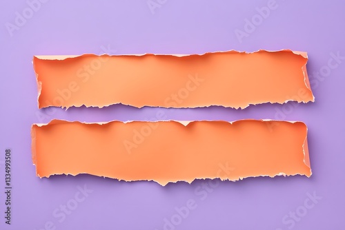Wallpaper Mural Torn Peach Paper on Purple Background Two Strips Torontodigital.ca
