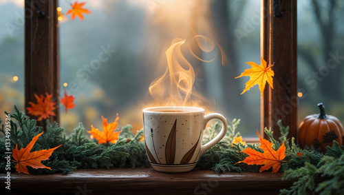 Cozy Autumn Coffee by the Window