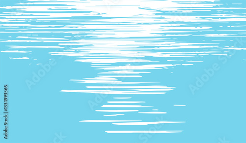 A tranquil abstract depiction of light dancing on the water's surface, showcasing gentle ripples and a soothing color palette evoking serenity and calmness with light blue and white