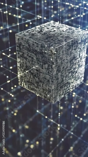 Intricate Digital Cube: A Visual Representation of Advanced Technology