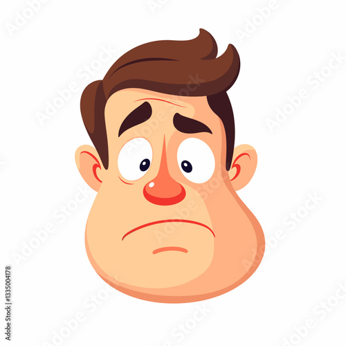 Confused character expressing confusion, flat vector illustration