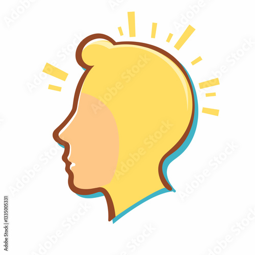 Positive thinking illustration with light rays, motivational concept