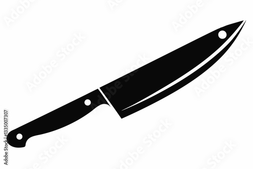 a sharp chefs knife line art silhouette vector illustration