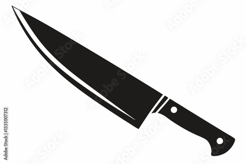 a sharp chefs knife line art silhouette vector illustration