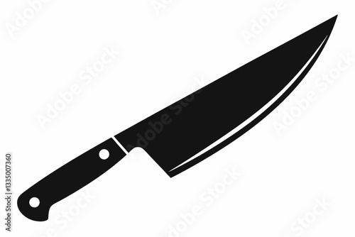 a sharp chefs knife line art silhouette vector illustration