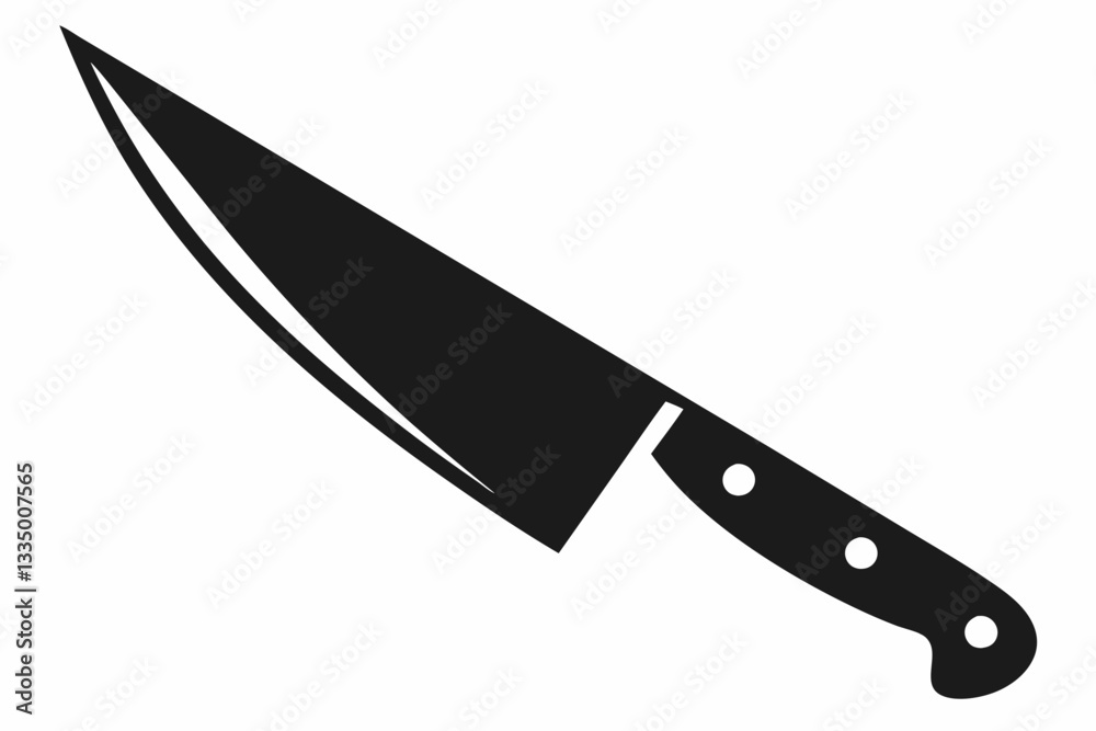 a sharp chefs knife line art silhouette vector illustration a sharp chefs knife line art silhouette vector illustration