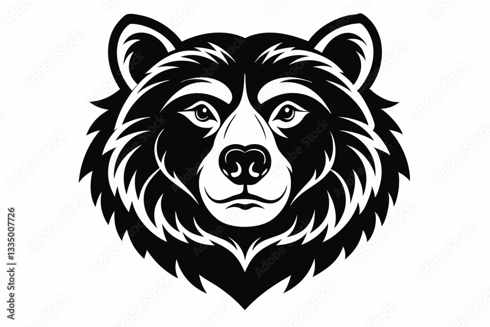 bear head line art silhouette vector illustration bear head line art silhouette vector illustration
