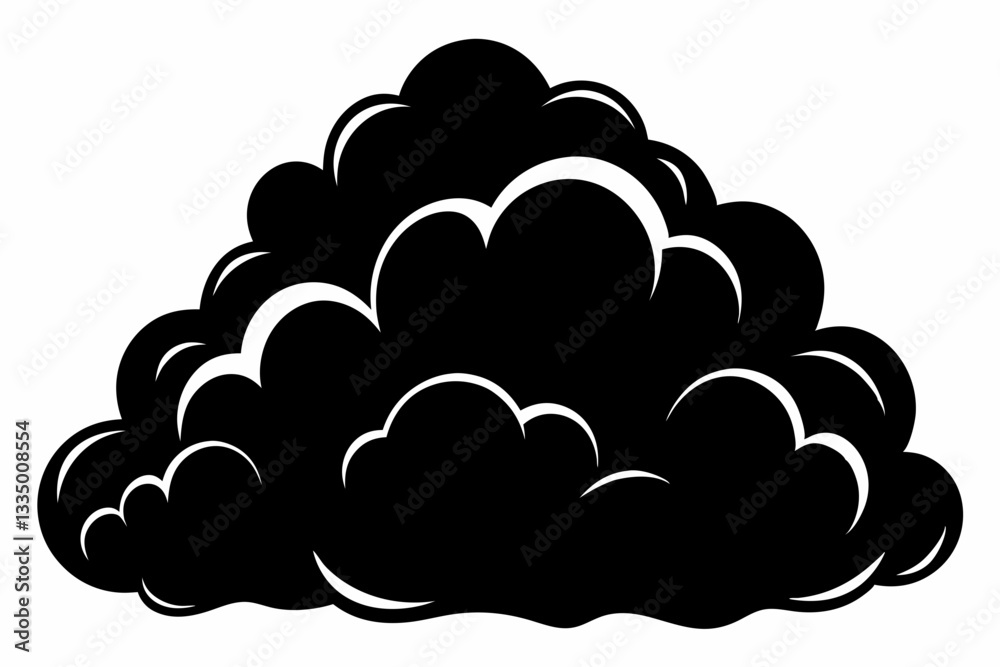 beautiful fluffy clouds line art silhouette vector illustration beautiful fluffy clouds line art silhouette vector illustration