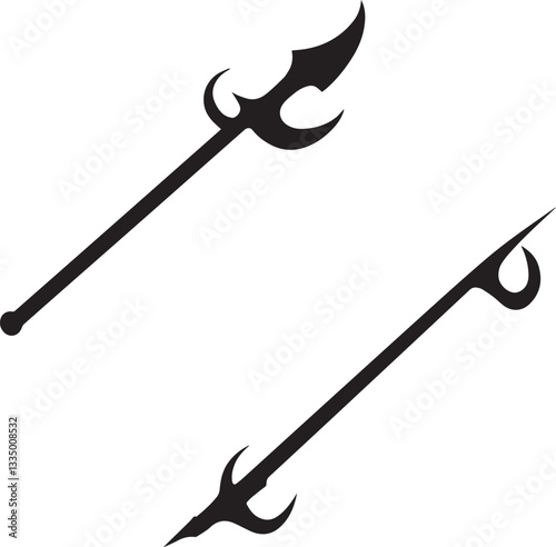 Traditional Whaling Harpoon silhouette vector