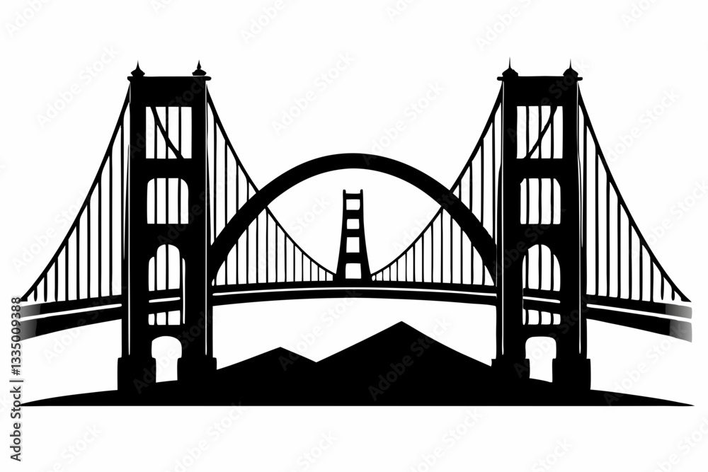 Fototapeta premium golden gate bridge silhouette