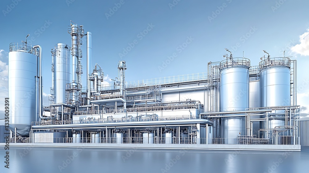 Obraz premium Modern industrial chemical plant.