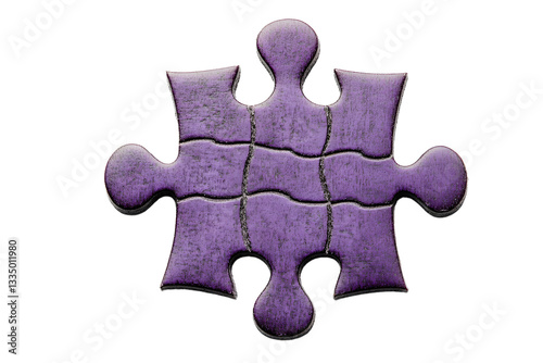 urple Wooden Puzzle Piece photo