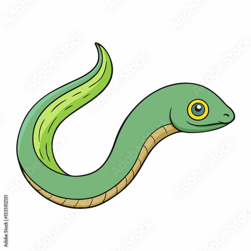 green snake vector illustration