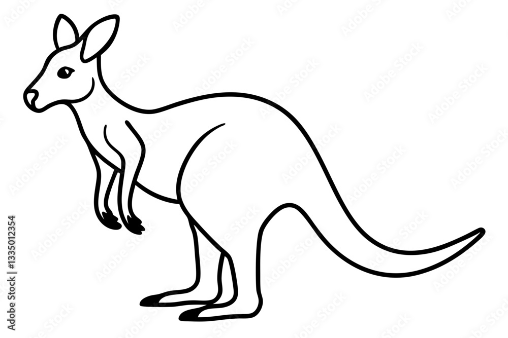 Abstract Kangaroo Linework Abstract Kangaroo Linework